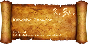Kabdebo Zsombor névjegykártya